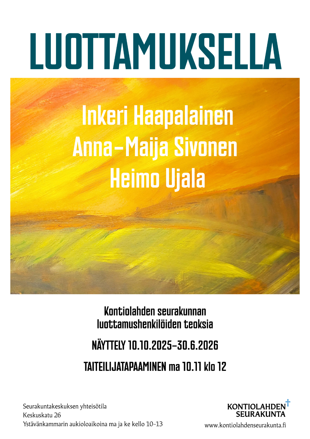 Luottamuksella -taidenäyttelyn mainos